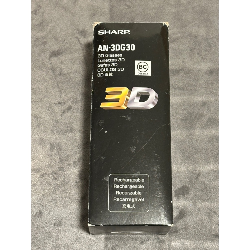 Sharp AN-3DG30 Active Rechargeable 3D Glasses for Sharp AQUOS 3D LCD TVs Black